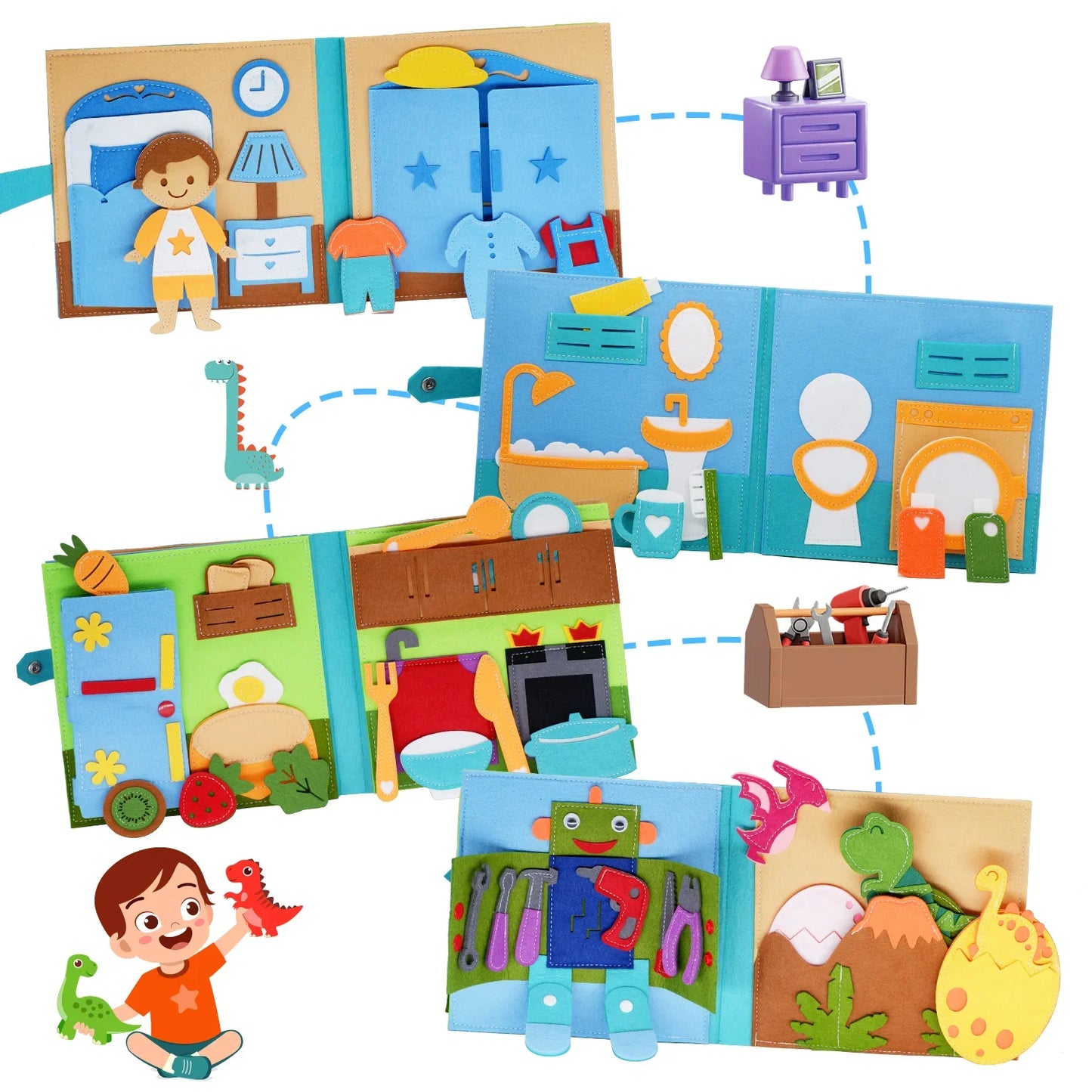 Blue House Felt Busy Board