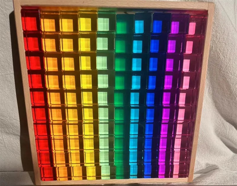 Montessori Wooden and Acrylic See-Through Blocks