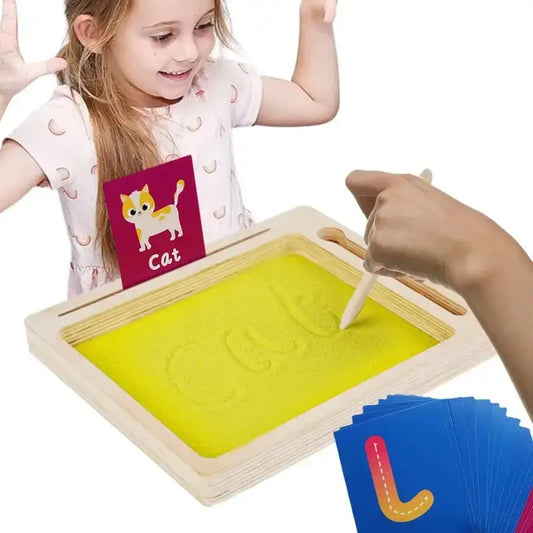 Montessori Wooden Sand Tray with Stylus