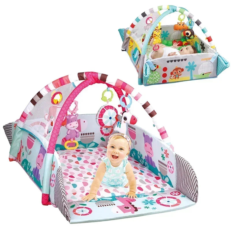 Multifunctional Baby Play Mat with Activity Frame – Crawling & Learning Fun