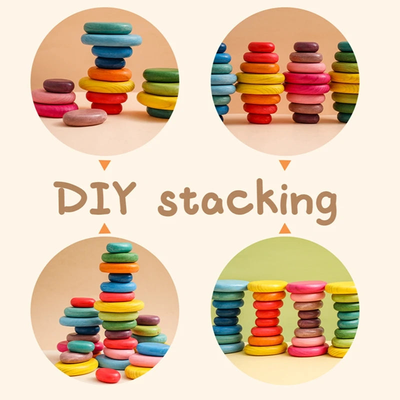 Wooden Stacking Balance Stones