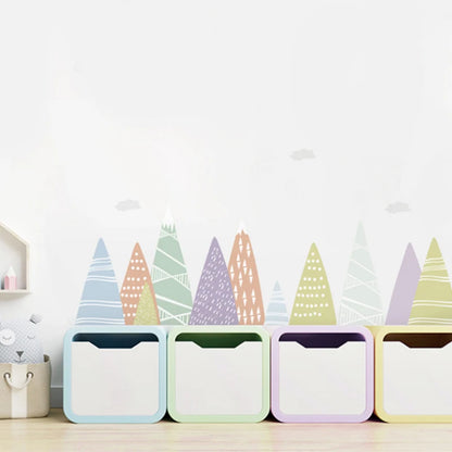 Colourful Cartoon Mountains Fabric Wall Stickers