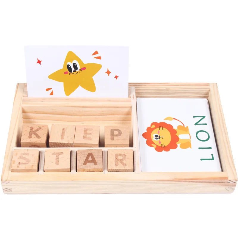 Wooden Cubes Word Game for Kids