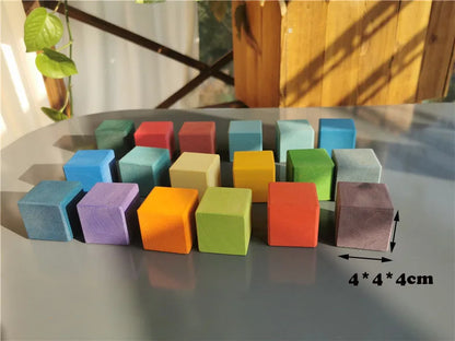 Large Wooden Building Stacking Cube & Block Sets, 56 pcs