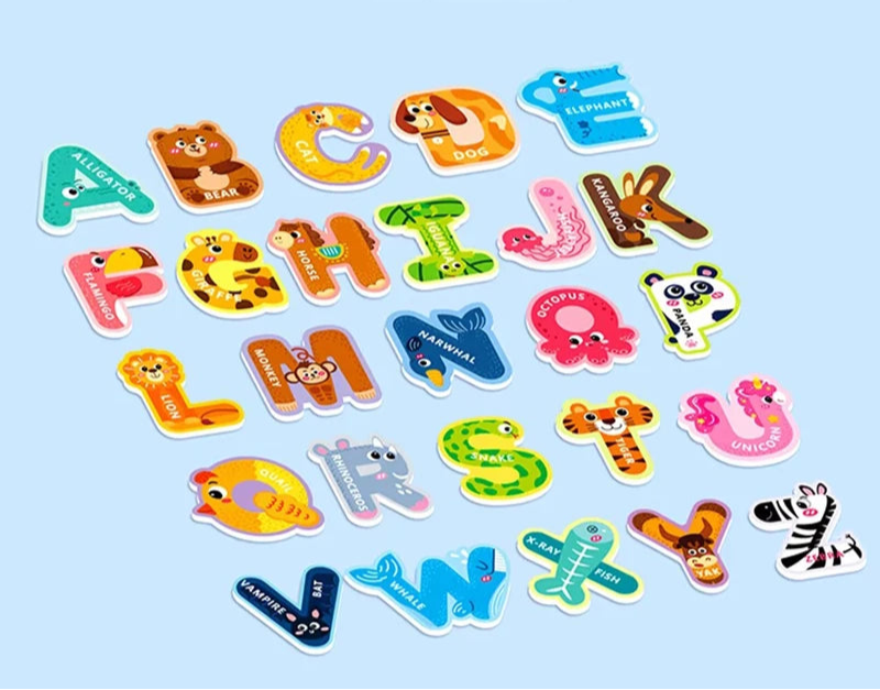 26-Piece Magnetic Animal Number or Alphabet Sets