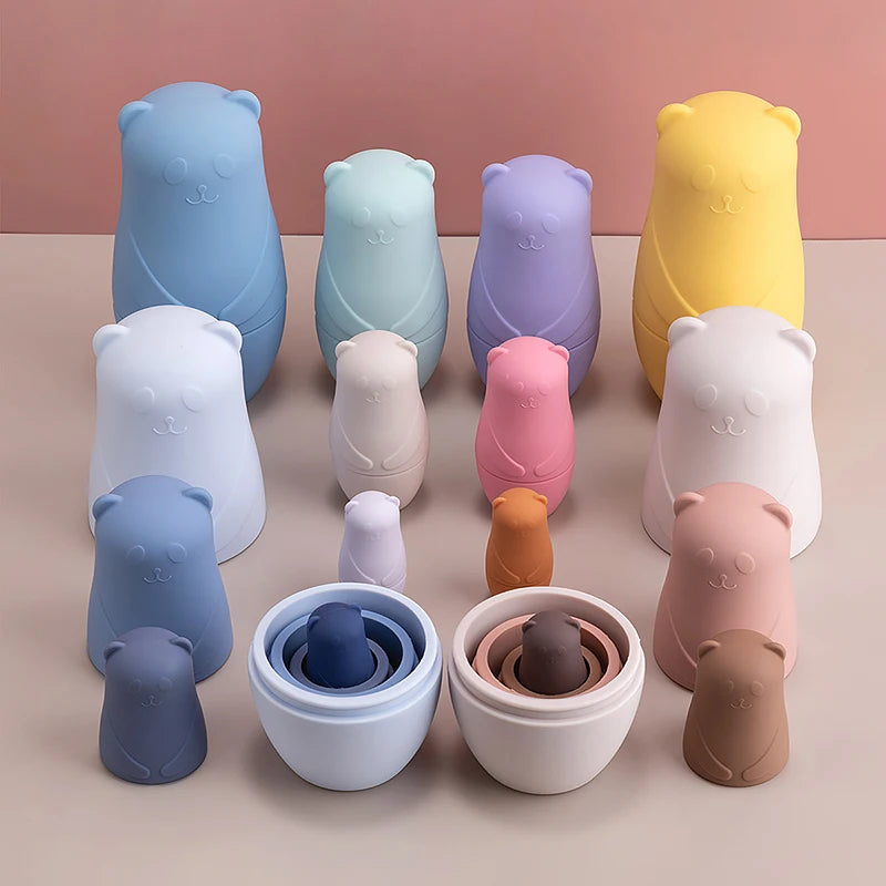 Montessori Silicone Nesting Doll Sets for Babies