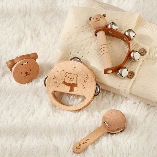 Wooden Musical Instruments Set for Toddlers (Ages 1–3)