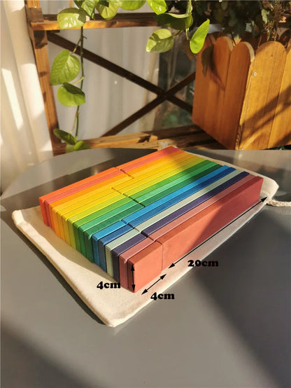 Large Wooden Building Stacking Cube & Block Sets, 56 pcs