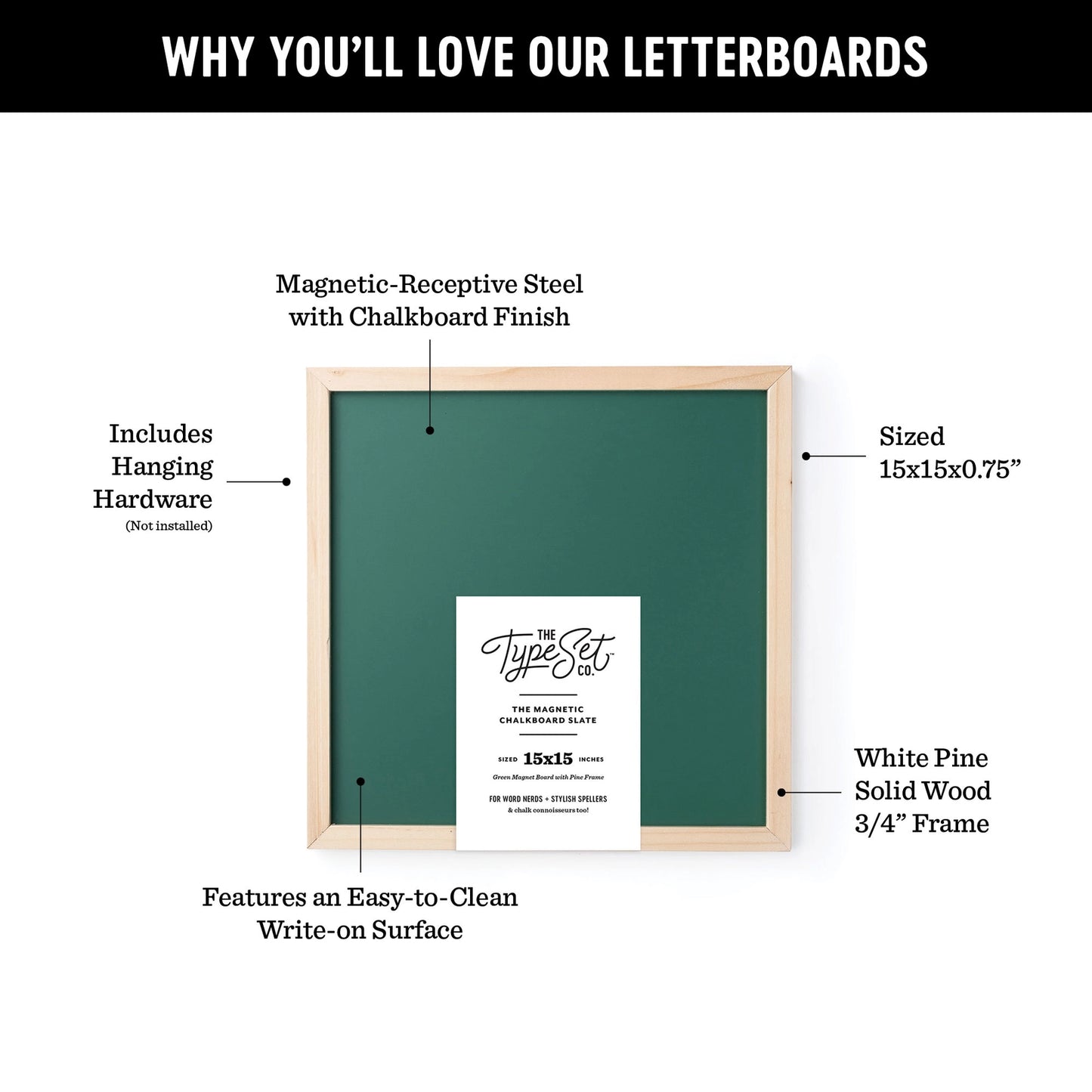 15x15inch Green Magnetic Chalkboard