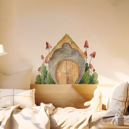 Boho Cartoon Animal & Mushroom House Fabric Wall Decals