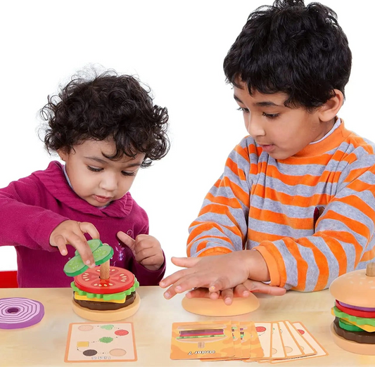 Wooden Burger or Sandwich Stacking Toy