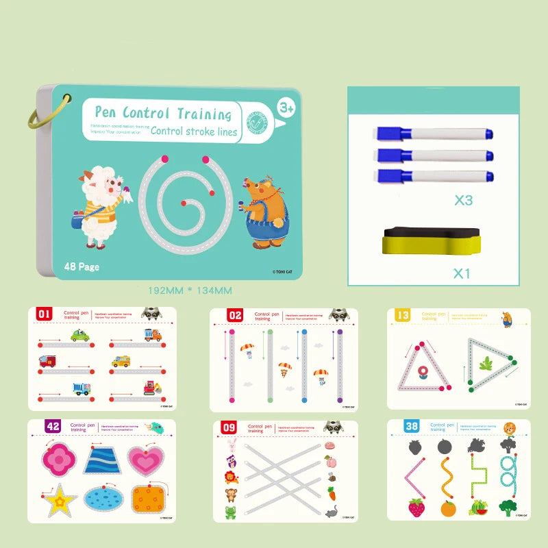 48-page Tracing Pen Control Training Workbooks