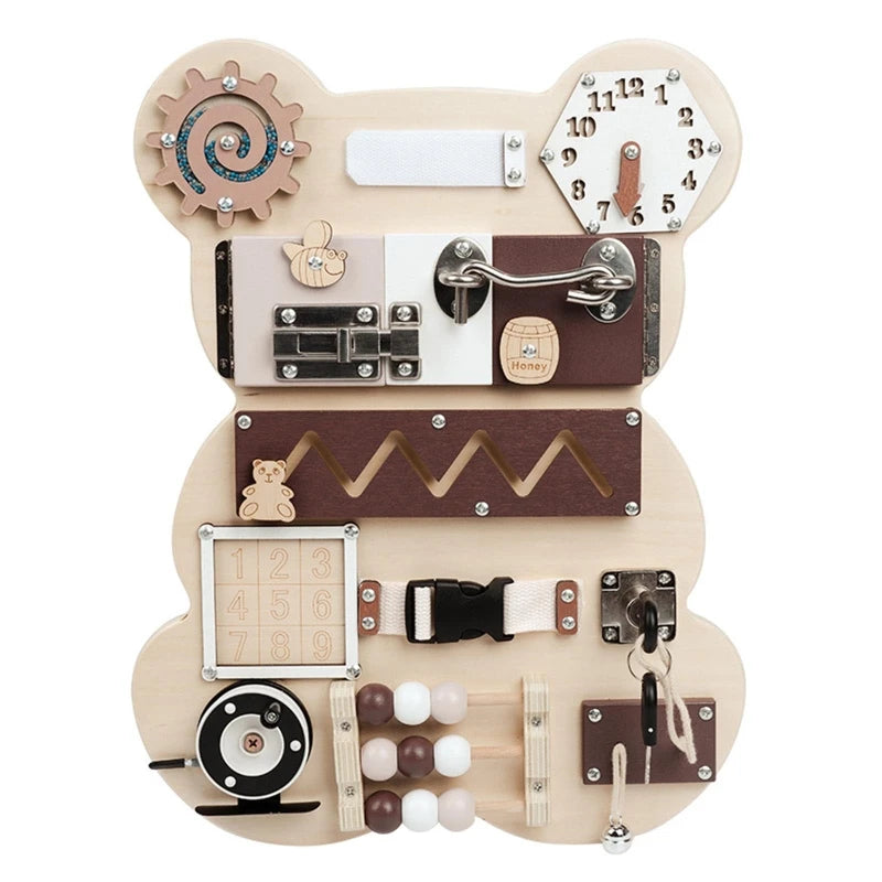 Montessori Sensory Activity Busy Board – Bear