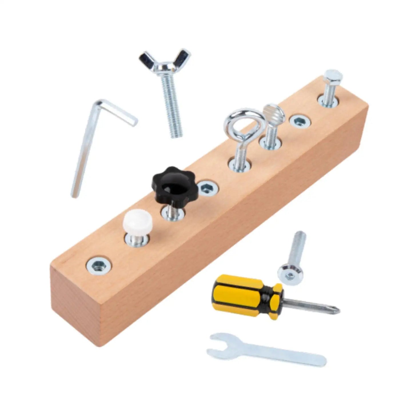 Wooden Montessori Busy Board with Screwdriver Set