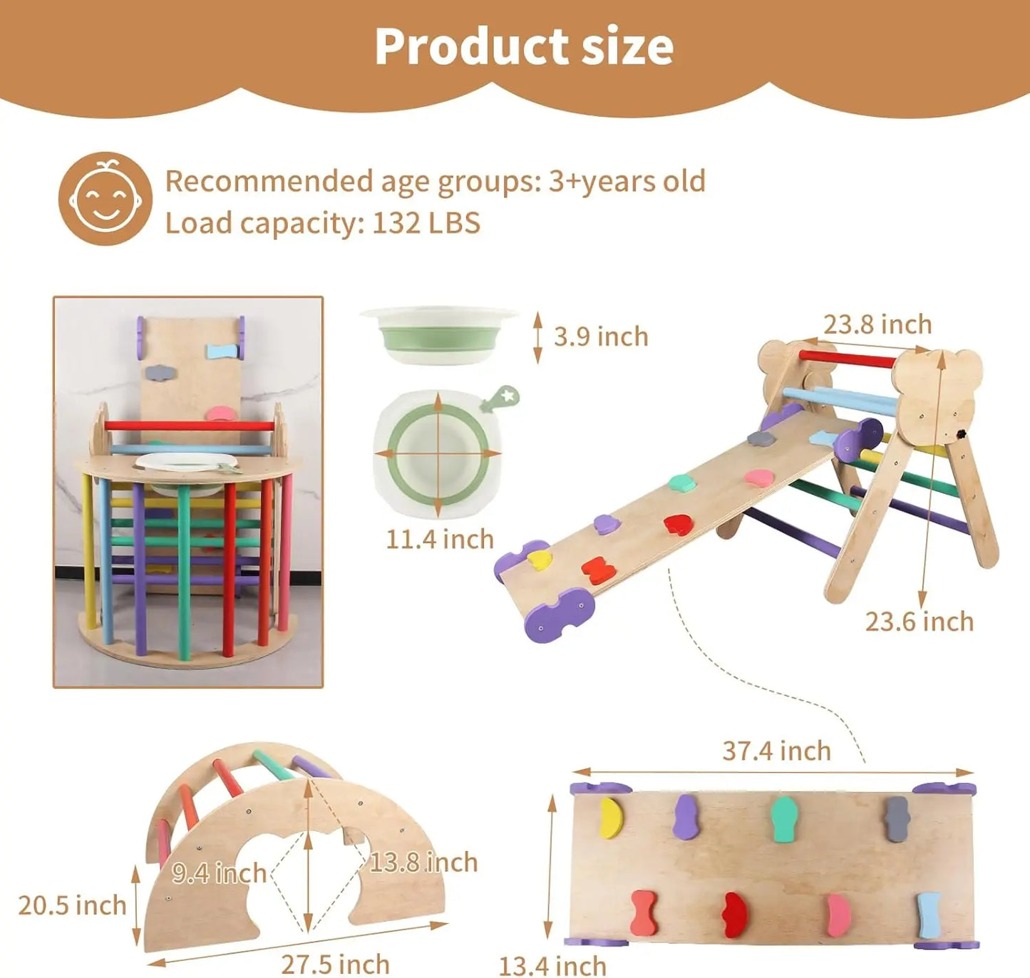 9-in-1 Foldable Montessori Climbing Set for Toddlers