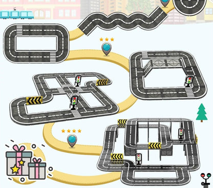 Magnetic Building Blocks Sets, 7.5cm - 24-pcs Road Set