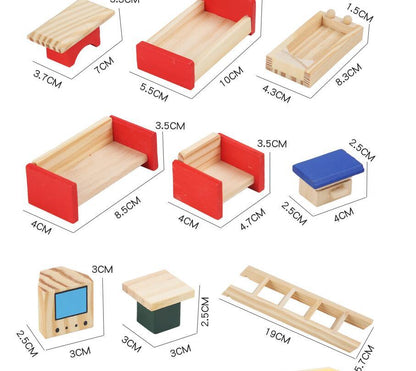 Wooden Children's Play House Villa with Accessories