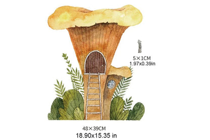 Boho Fabric Wall Decals – Cartoon Mushroom & Woodland Animals