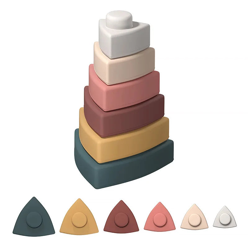 Montessori Silicone Stacking Blocks Sets - Pyramids