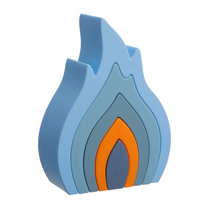 Montessori Silicone Stacking Blocks Sets - Flame