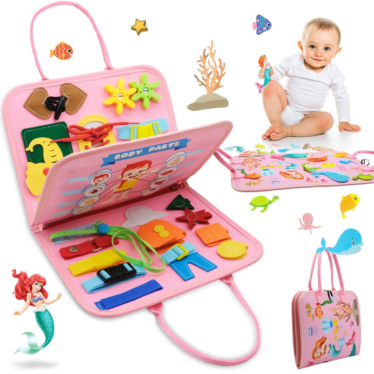 Montessori Busy Boards – Quiet Felt Book, Mermaid