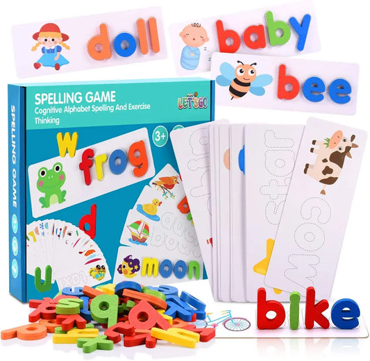 Wooden Spelling & Alphabet Puzzle Game
