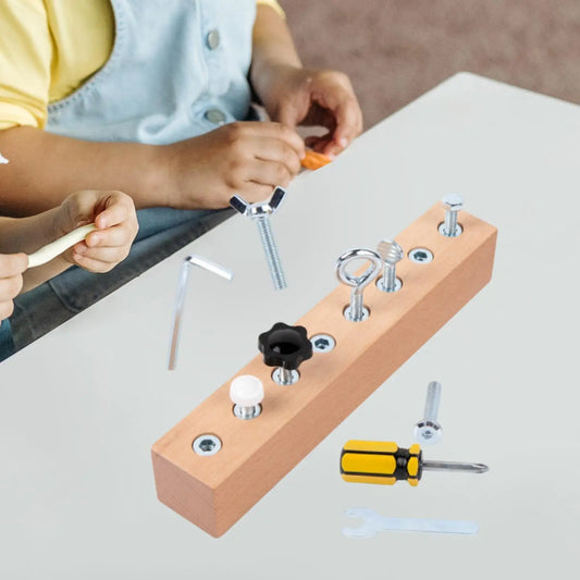 Wooden Montessori Busy Board with Screwdriver Set