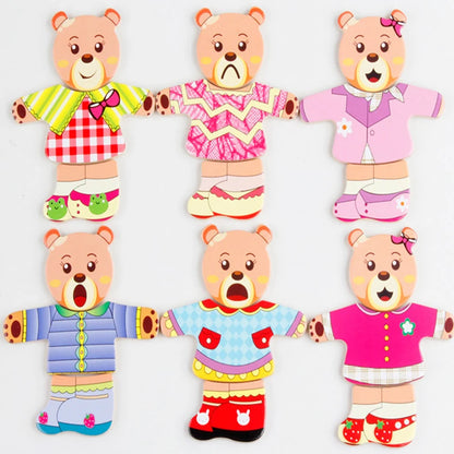 Wooden Bear Dress-Up Puzzle