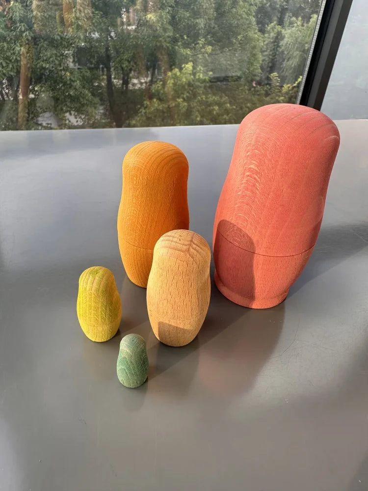 Wood Montessori Toys Rainbow Stacking Bridge Cars Matryoshka Dolls Forest Trees for Kids Educational Blocks Play