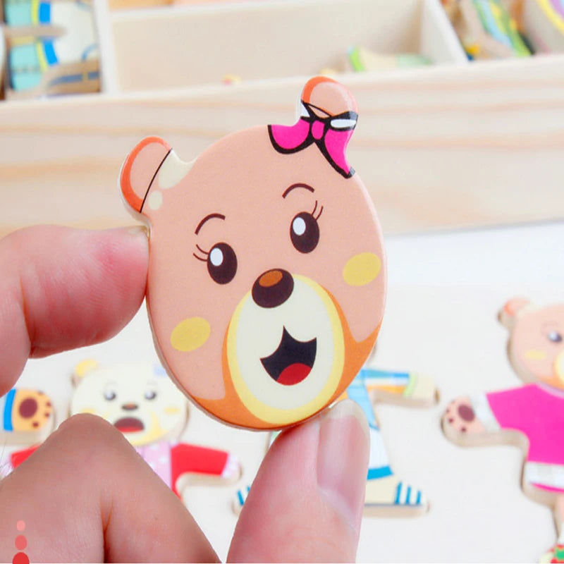 Wooden Bear Dress-Up Puzzle