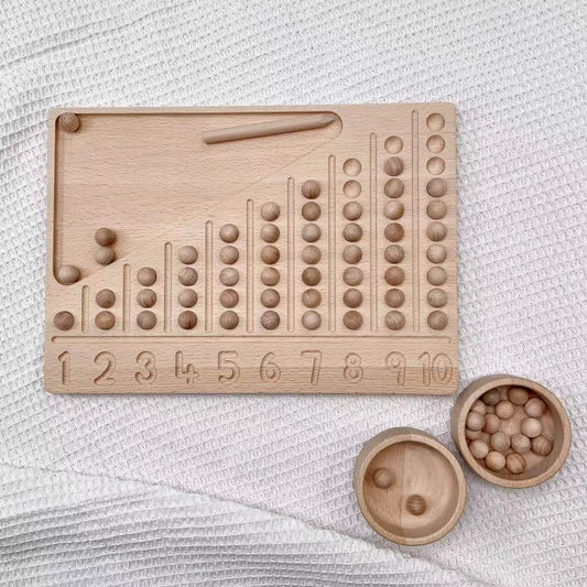 Montessori Wooden Counting Board and Beads