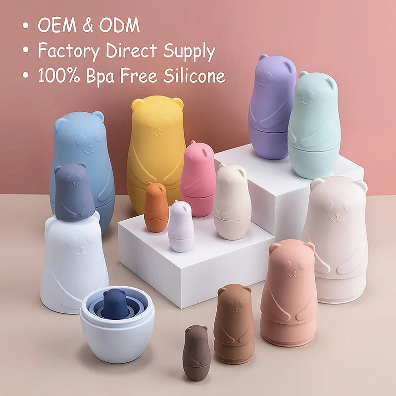 Montessori Silicone Nesting Doll Sets for Babies