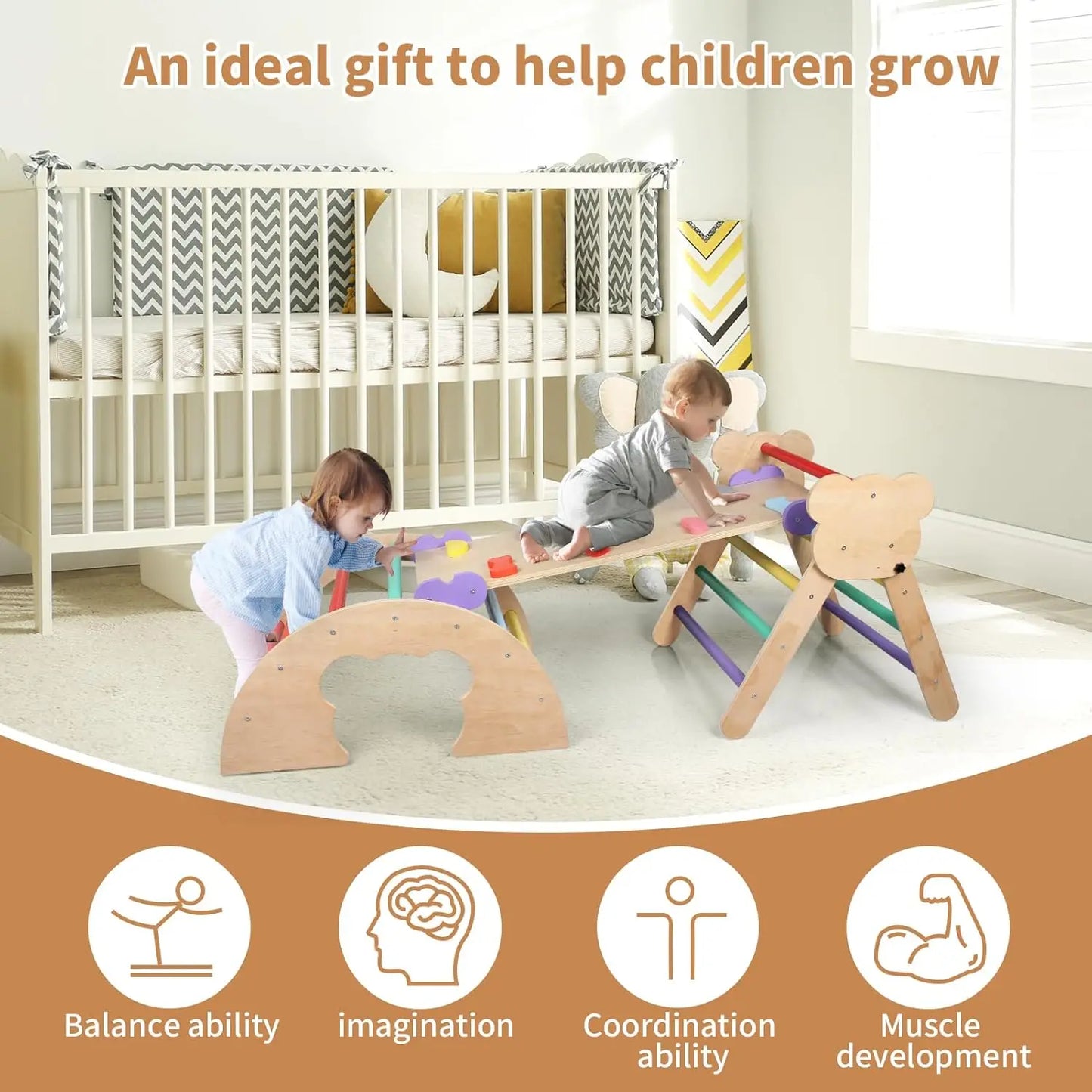 9-in-1 Foldable Montessori Climbing Set for Toddlers