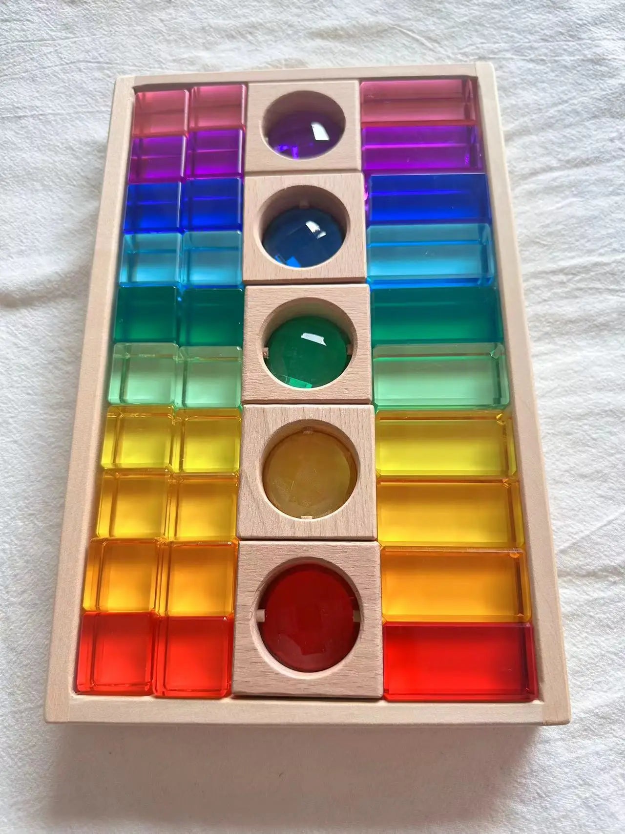 Montessori Wooden and Acrylic See-Through Blocks