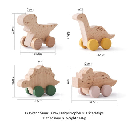Beech Wood Teether & Montessori Educational Car Toys