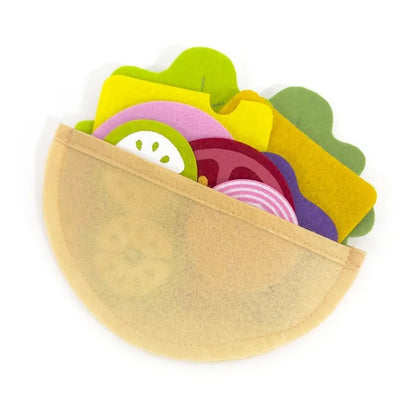 28-pcs Felt Burger & Sandwich Play Food Set