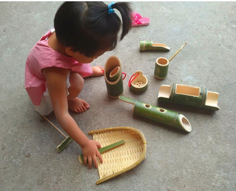 Bamboo Sand & Water Play Set – 10-Piece Eco Toy Kit for Kids