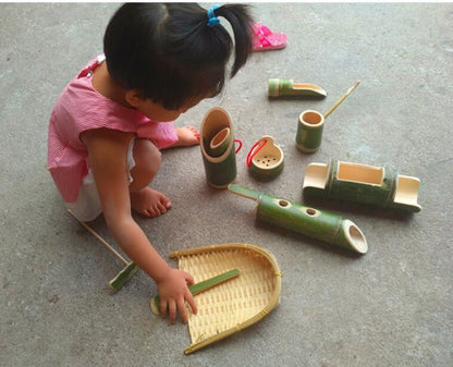 Bamboo Sand & Water Play Set – 10-Piece Eco Toy Kit for Kids