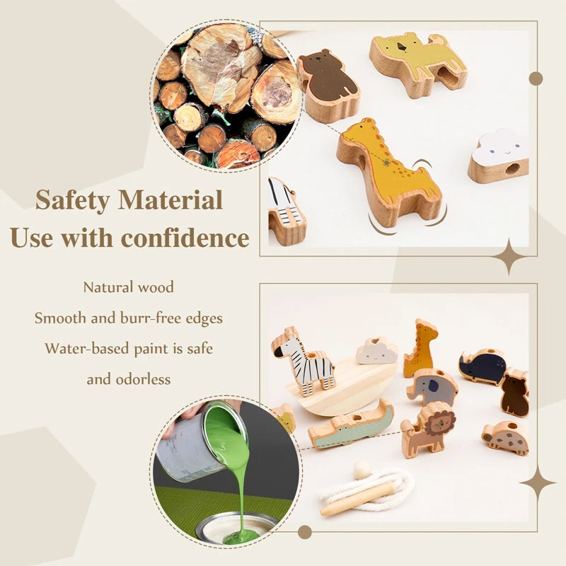 Baby Animal Threading & Seesaw Balance Toy