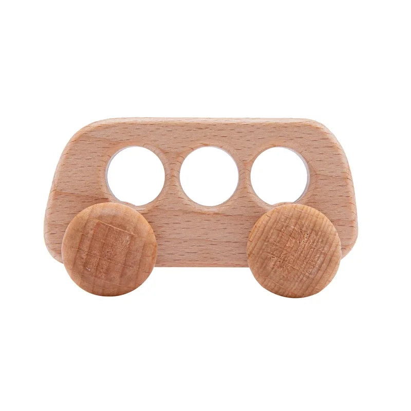 Beech Wood Teether & Montessori Educational Car Toys