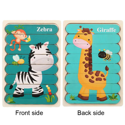 Wooden 3D Double-Sided Puzzle Sticks