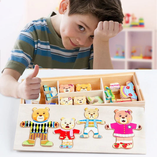 Wooden Bear Dress-Up Puzzle