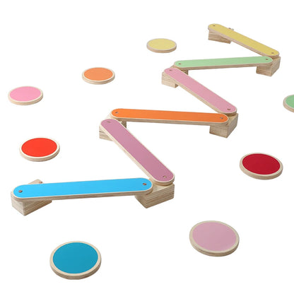 23-Piece Montessori Wooden Balance Bridge Set – Sensory & Motor Skills Training