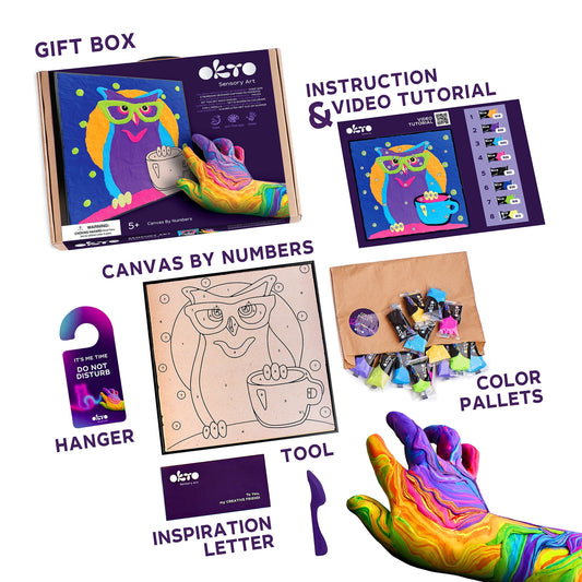 3D Air-Dry Clay Sensory Art Clay-By-Numbers – “Owl” Design