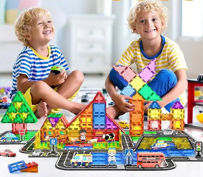 Magnetic Building Blocks Sets, 7.5cm - 104-pcs City Set