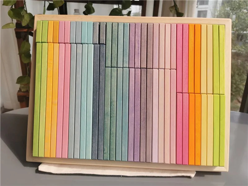 Large Wooden Building Stacking Cube & Block Sets,  64 pcs