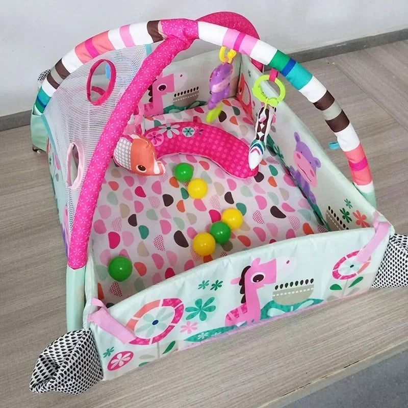 Multifunctional Baby Play Mat with Activity Frame – Crawling & Learning Fun