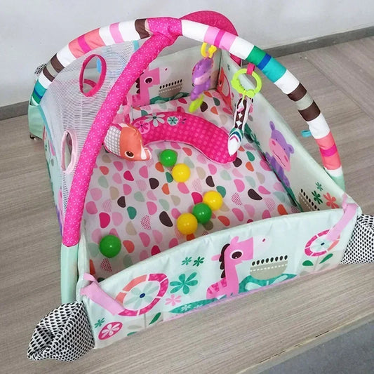 Multifunctional Baby Play Mat with Activity Frame – Crawling & Learning Fun
