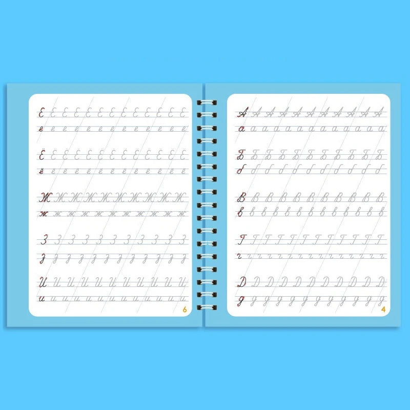 Magic Reusable Writing Book with Pen For Duolingo Kids, Russian