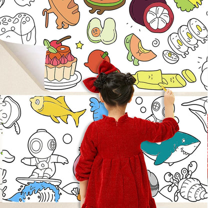Kids’ Drawing & Painting Roll, 3m x 30cm – Mess-Free Sticky Art Paper Sets